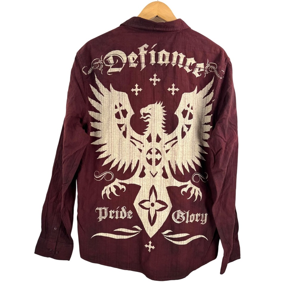 Eighty Eight Mens Long Sleeve button shirt Goth‎ Medieval biker sz XL
